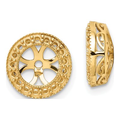 14K Yellow Gold Diamond Earring Jacket Mounting