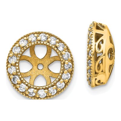 14K Yellow Gold 3/8 ct tw Diamond Circle Earring Jackets