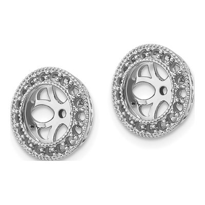 14K White Gold Diamond Circle Earring Jacket Mounting – view 3