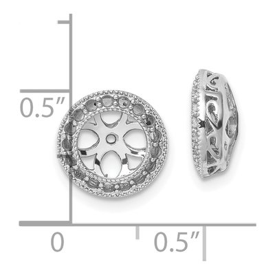 14K White Gold Diamond Circle Earring Jacket Mounting – view 4
