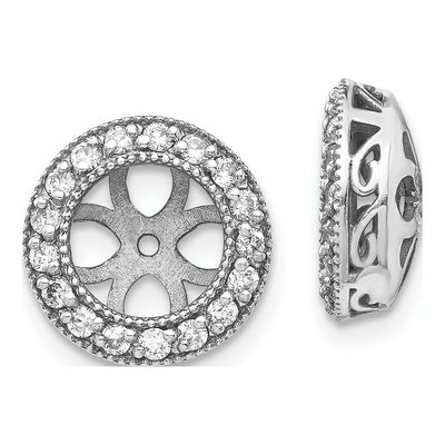 14K White Gold 3/8 ct tw Diamond Circle Earring Jackets