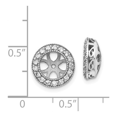 14K White Gold 3/8 ct tw Diamond Circle Earring Jackets – view 4