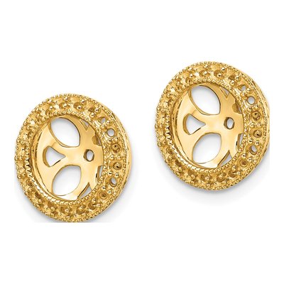 14K Yellow Gold Diamond Circle Earring Jacket Mounting – view 3
