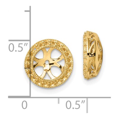 14K Yellow Gold Diamond Circle Earring Jacket Mounting – view 4