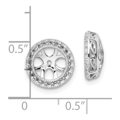 14K White Gold Circle Earring Jacket Mounting – view 5