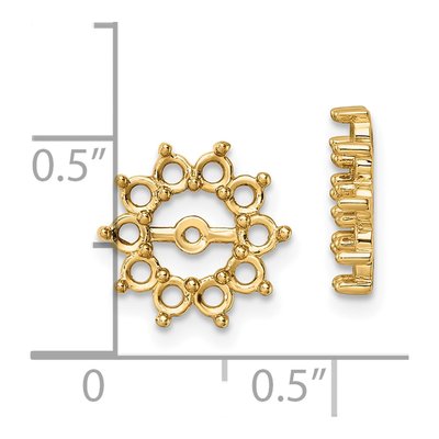 14K Yellow Gold Diamond Earring Jacket Mounting – view 4