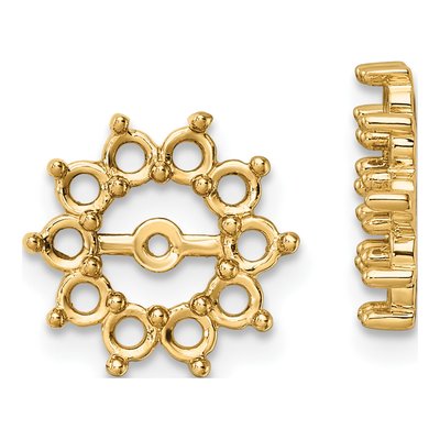 14K Yellow Gold Diamond Earring Jacket Mounting