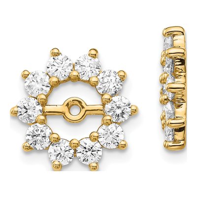 14K Yellow Gold 1 ct tw Diamond Fancy Earring Jackets