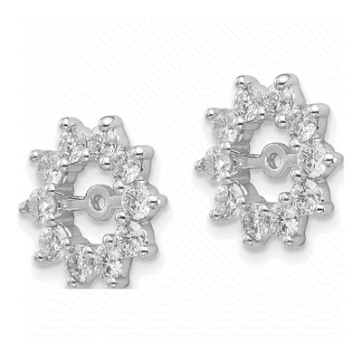 14K White Gold 1 ct tw Diamond Fancy Earring Jackets – view 4