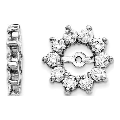 14K White Gold 1 ct tw Diamond Fancy Earring Jackets