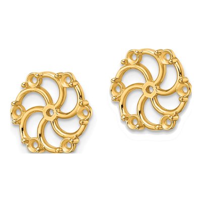 14K Yellow Gold Diamond Earring Jacket Mounting – view 3