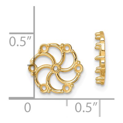 14K Yellow Gold Diamond Earring Jacket Mounting – view 5