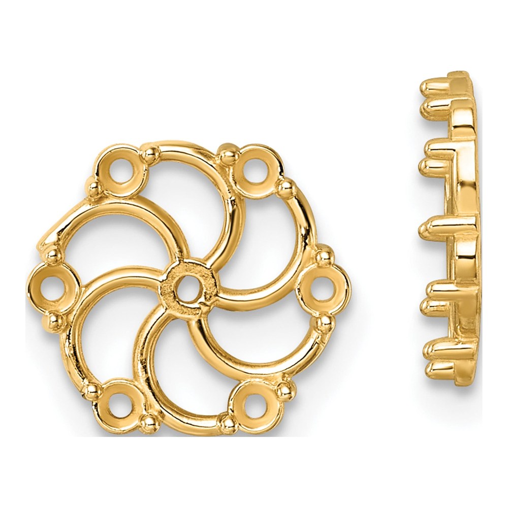 14K Yellow Gold Diamond Earring Jacket Mounting