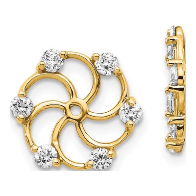 14K Yellow Gold 3/8 ct tw Diamond Earring Jackets