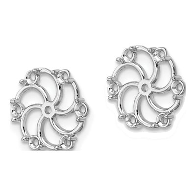 14K White Gold Diamond Earring Jacket Mounting – view 3