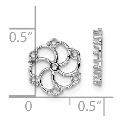 14K White Gold Diamond Earring Jacket Mounting – view 5
