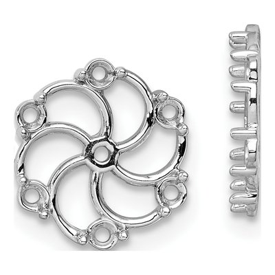 14K White Gold Diamond Earring Jacket Mounting