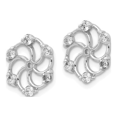 14K White Gold 3/8 ct tw Diamond Earring Jackets – view 4