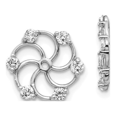 14K White Gold 3/8 ct tw Diamond Earring Jackets