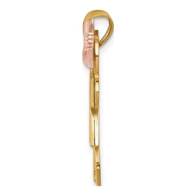 14K Tri-Color Gold Kids Kiss Pendant – view 3