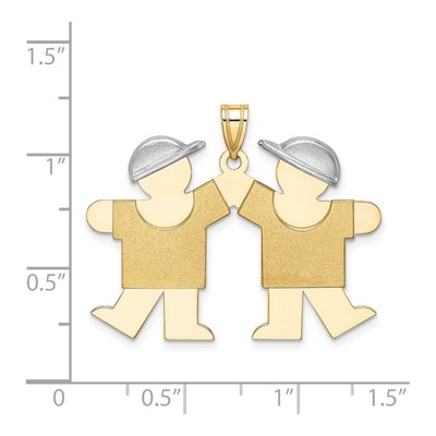 14K Two-Tone Gold Boys Kiss Charm – view 4