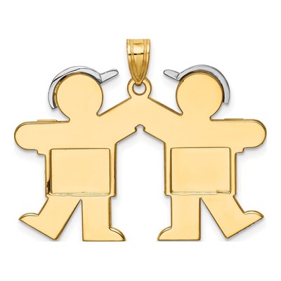 14K Two-Tone Gold Boys Kiss Charm – view 5