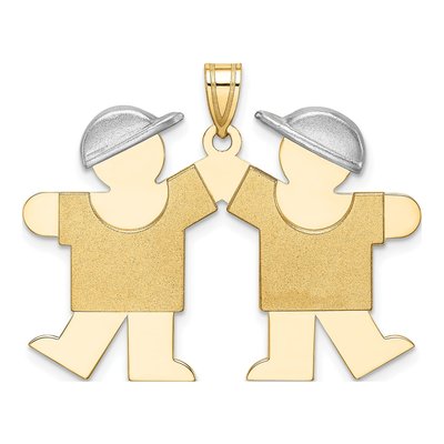 14K Two-Tone Gold Boys Kiss Charm