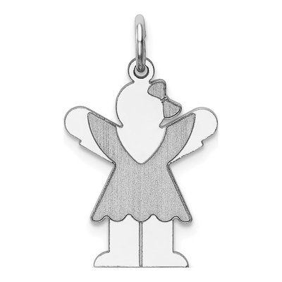 14K White Gold Kid Pendant