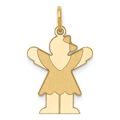 14K Yellow Gold Girl Charm