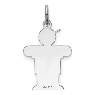 14K White Gold Boy Charm – view 5