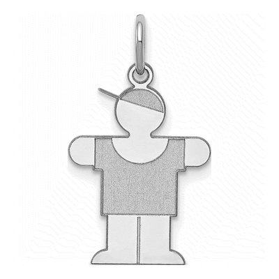 14K White Gold Boy Charm