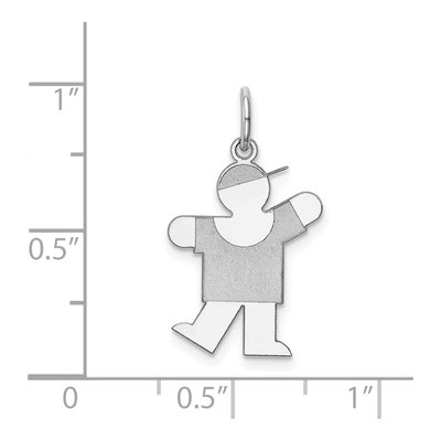 14K White Gold Boy Charm – view 4