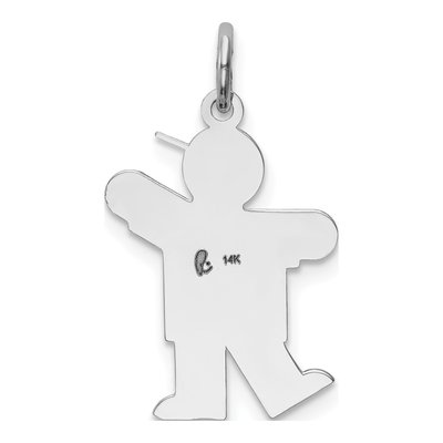 14K White Gold Boy Charm – view 5