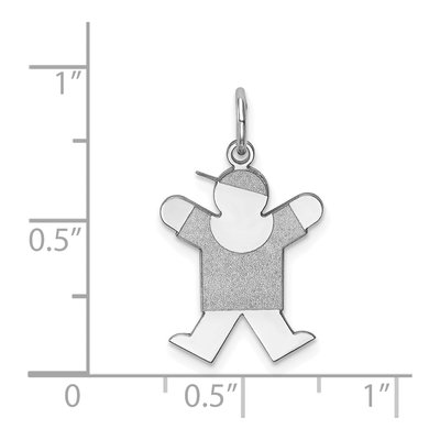 14K White Gold Boy Charm – view 4