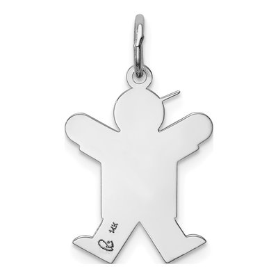 14K White Gold Boy Charm – view 5