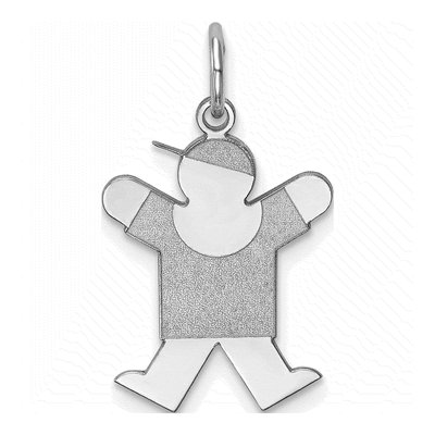 14K White Gold Boy Charm