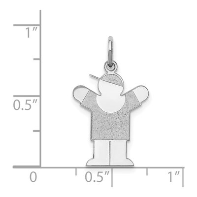 14K White Gold Boy Charm – view 4