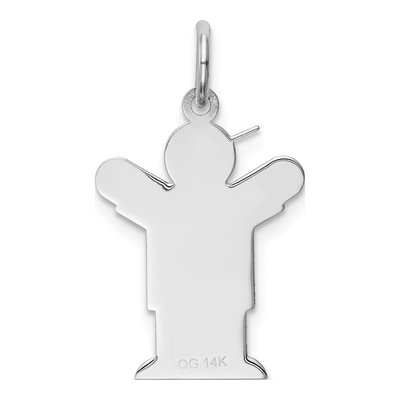 14K White Gold Boy Charm – view 5