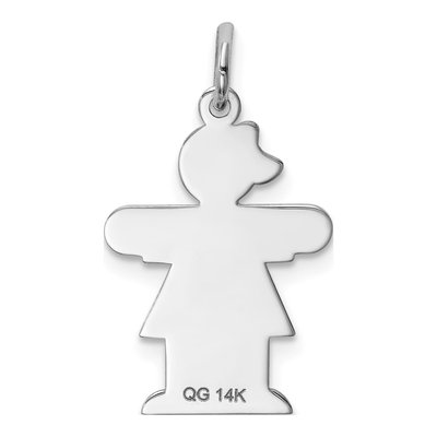 14K White Gold Girl Charm – view 5