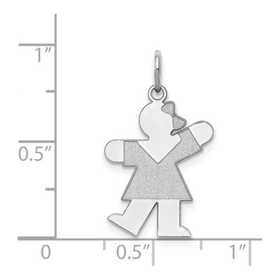 14K White Gold Girl Charm – view 4