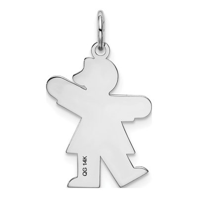 14K White Gold Girl Charm – view 5