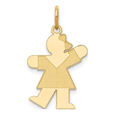 14K Yellow Gold Girl Charm