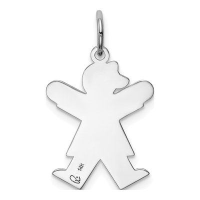 14K White Gold Girl Charm – view 5