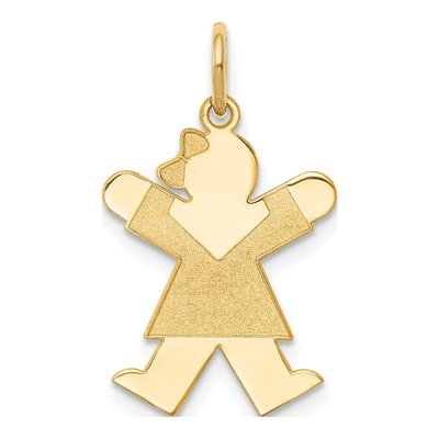 14K Yellow Gold Girl Charm