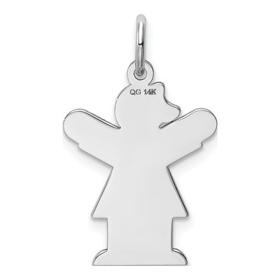 14K White Gold Girl Charm – view 5
