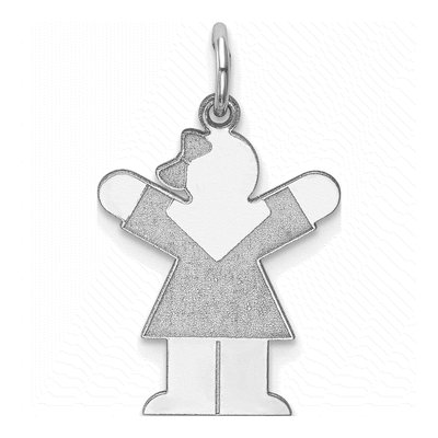 14K White Gold Girl Charm