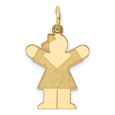 14K Yellow Gold Girl Charm