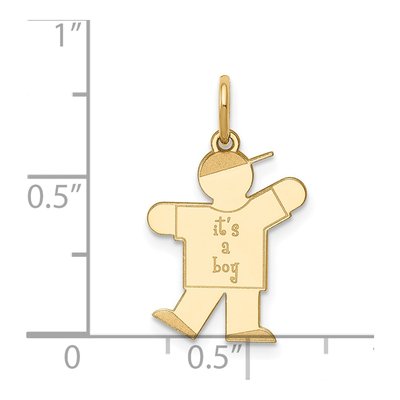 14K Yellow Gold It's Boy Kiss Charm – view 4