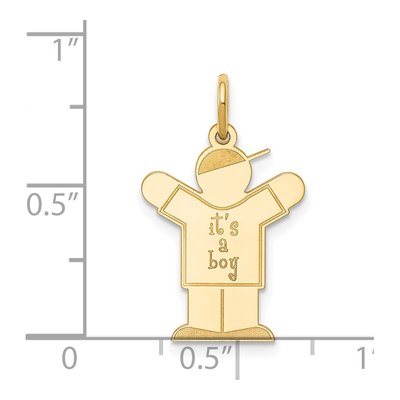 14K Yellow Gold It's Boy Charm – view 4