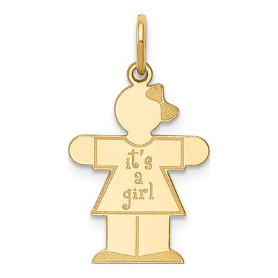 14K Yellow Gold It's Girl Charm